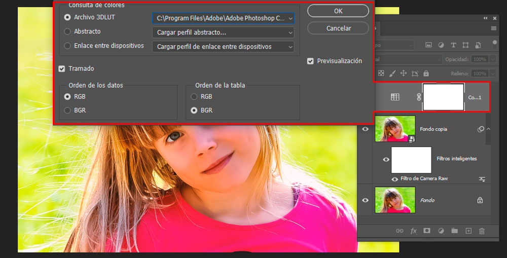 Efecto Oil Paint. Consulta de colores